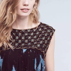 🆕 Anthropologie Moulinette Soeurs Hand Beaded Swing Dress